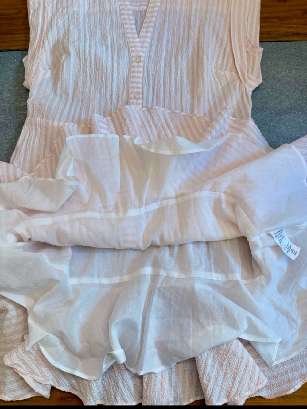 Veronica Beard Avella Pink and White Striped Mini Dress Size 14 - Picture 6 of 8